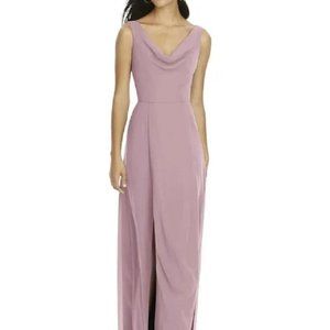 Dessy 8180....Full Length, Cowl Neck, V Back Dress....Suede Rose...Size 6...NWT